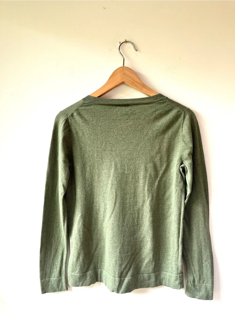 J. Crew Teddie Crewneck Sweater in Sage Green 100% Cotton Size S